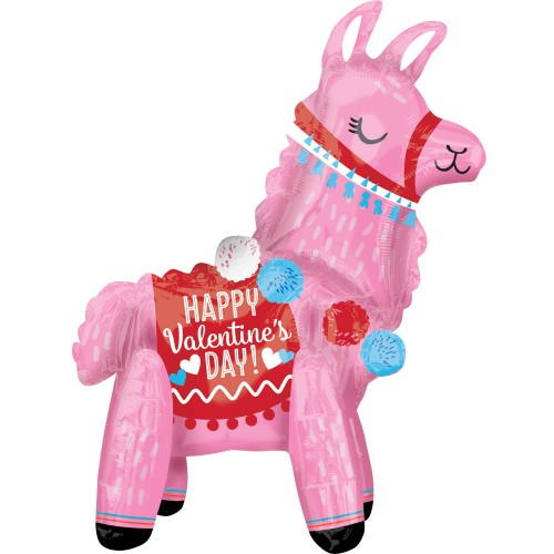 Love Happy Valentine's Day Llama, Llama Foil Balloon 55 cm