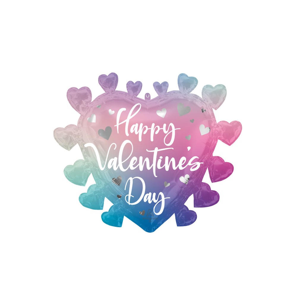 Love Happy Valentine's Day Ombre Foil Balloon 68 cm