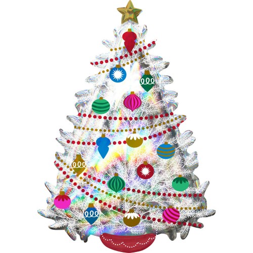 Christmas Holographic Christmas Tree, foil balloon 91 cm