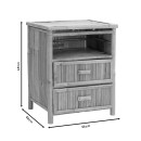 Table de chevet bambou marron 56x46x69 cm
