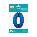 Number B&C Blue Blue Number 0 Foil Balloon 92 cm