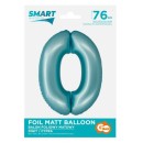 Number Light Blue Mat Blue 0 foil balloon 76 cm