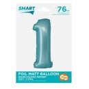 Number Light Blue Mat Blue number 1 foil balloon 76 cm