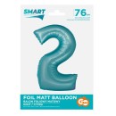 Number Light Blue Mat Blue number 2 foil balloon 76 cm