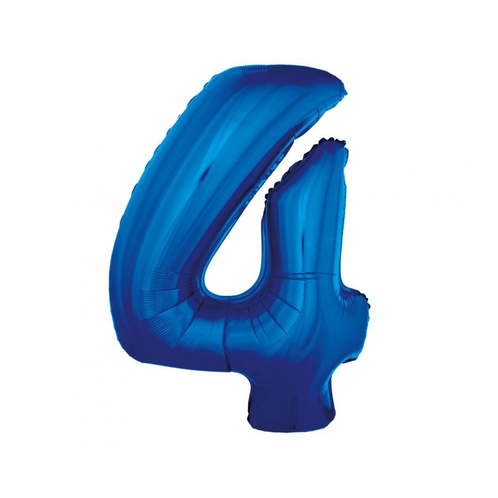 Number B&C Blue Blue Number 4 Foil Balloon 92 cm