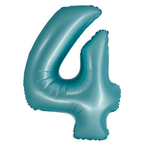 Number Light Blue Mat Blue number 4 foil balloon 76 cm