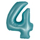Number Light Blue Mat Blue number 4 foil balloon 76 cm