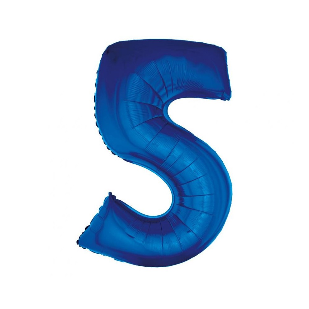 Number B&C Blue Blue number 5 foil balloon 92 cm