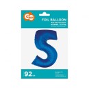 Number B&C Blue Blue number 5 foil balloon 92 cm