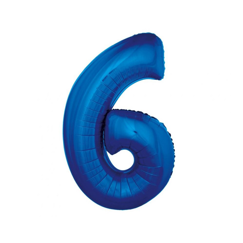 Number B&C Blue Blue number 6 foil balloon 92 cm