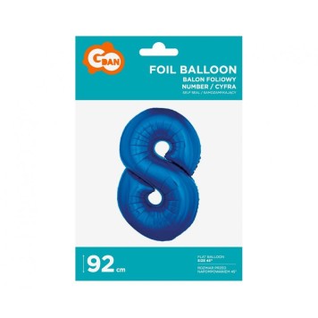 Number B&C Blue Blue Number 8 Foil Balloon 92 cm