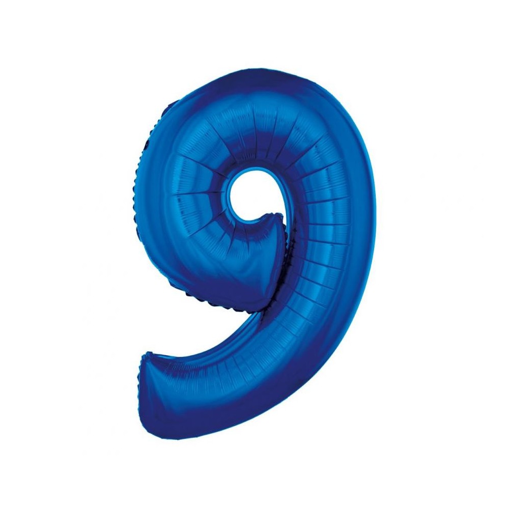 Number B&C Blue Blue Number 9 Foil Balloon 92 cm