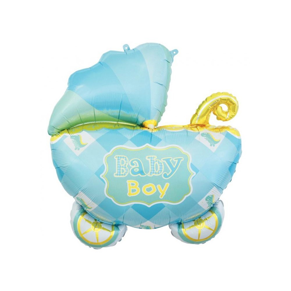 Baby Carriage Blue Blue Baby Stroller Foil Balloon 60 cm