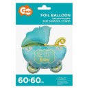 Baby Carriage Blue Blue Baby Stroller Foil Balloon 60 cm