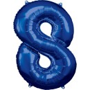 Number Blue giant number foil balloon 8, 83*53 cm