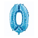 Number Blue with Stars Blue number 0 foil balloon 61 cm