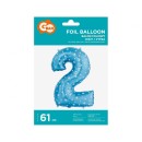 Number Blue with Stars, Blue Number 2 Foil Balloon 61 cm