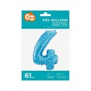 Number Blue with Stars Blue number 4 foil balloon 61 cm