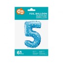 Number Blue with Stars, Blue number 5 foil balloon 61 cm