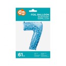 Number Blue with Stars Blue number 7 foil balloon 61 cm