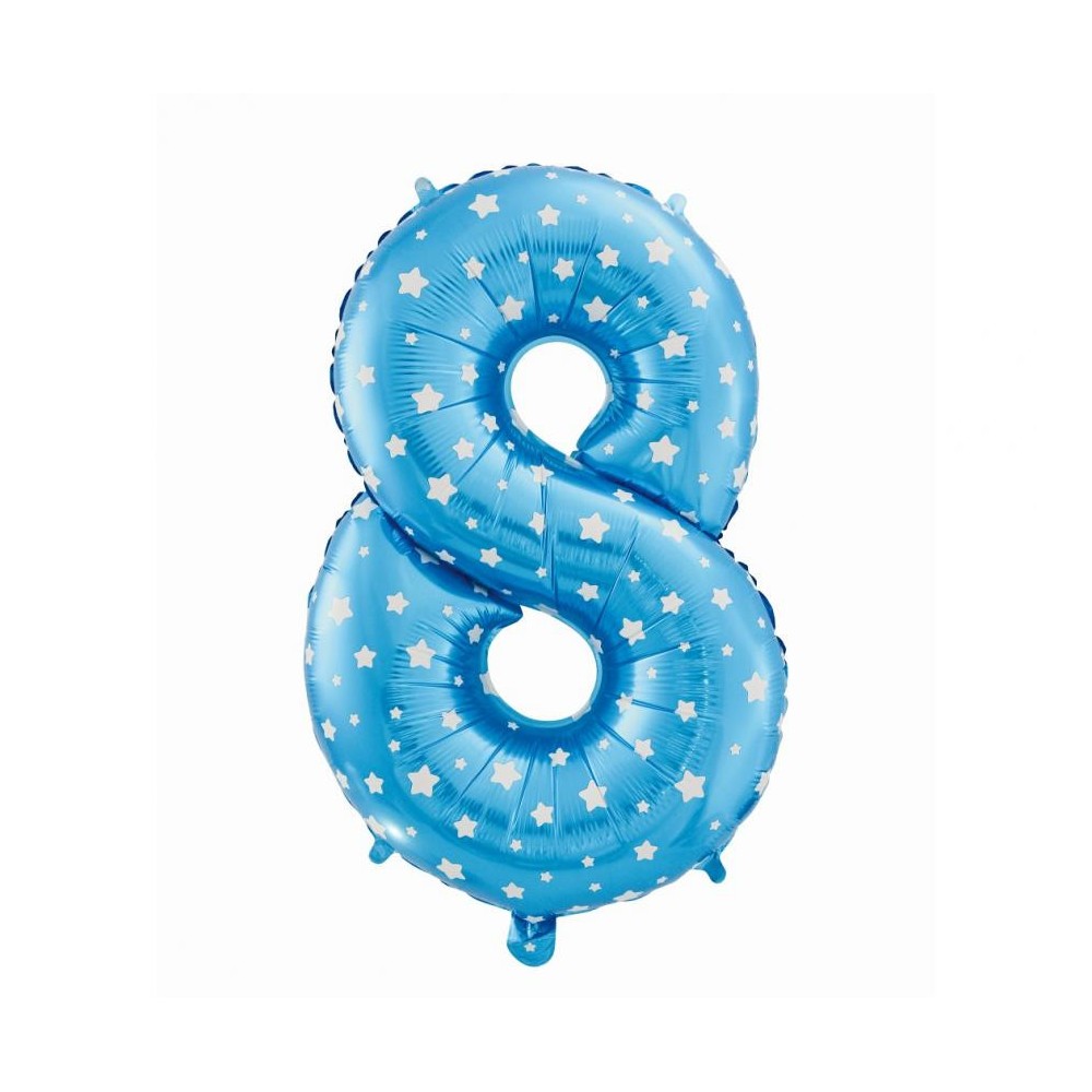 Number Blue with Stars Blue Number 8 Foil Balloon 61 cm