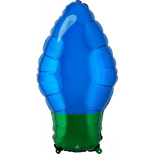 Christmas Blue Light Bulb Foil Balloon 55 cm