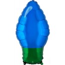 Christmas Blue Light Bulb Foil Balloon 55 cm