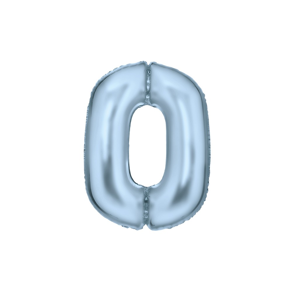 Number Lustre Pastel Blue, Blue Number 0 Foil Balloon 86 cm