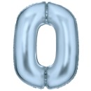 Number Lustre Pastel Blue, Blue Number 0 Foil Balloon 86 cm