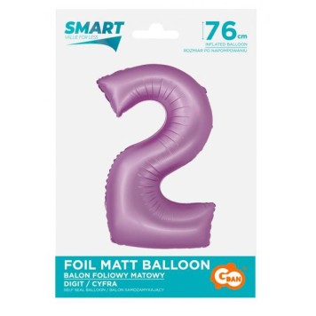 Number Lavender Mat Lavender Number 2 Foil Balloon 76 cm