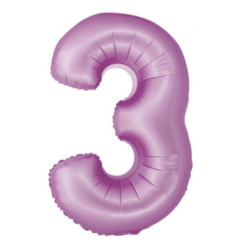 Number Lavender Mat Lavender Number 3 Foil Balloon 76 cm