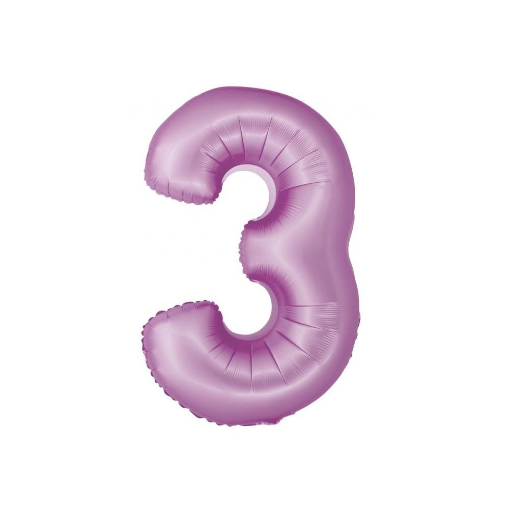 Number Lavender Mat Lavender Number 3 Foil Balloon 76 cm
