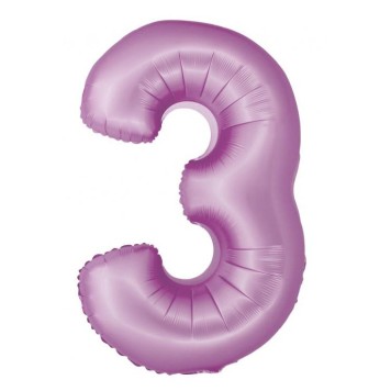 Number Lavender Mat Lavender Number 3 Foil Balloon 76 cm