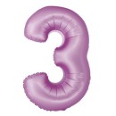 Number Lavender Mat Lavender Number 3 Foil Balloon 76 cm