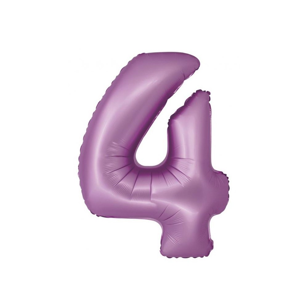 Number Lavender Mat Lavender Number 4 Foil Balloon 76 cm