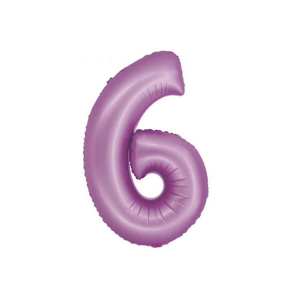 Number Lavender Mat Lavender Number 6 Foil Balloon 76 cm