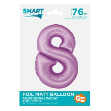 Number Lavender Mat Lavender Number 8 Foil Balloon 76 cm