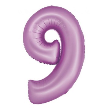 Number Lavender Mat Lavender Number 9 Foil Balloon 76 cm
