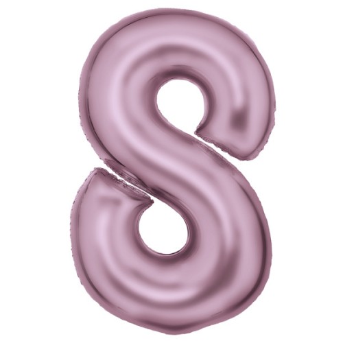 Number Lustre Pastel Pink, Pink Number 8 Foil Balloon 86 cm