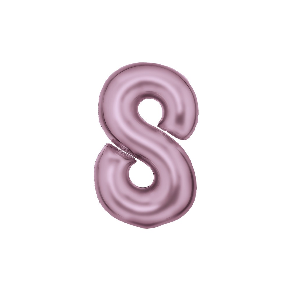 Number Lustre Pastel Pink, Pink Number 8 Foil Balloon 86 cm