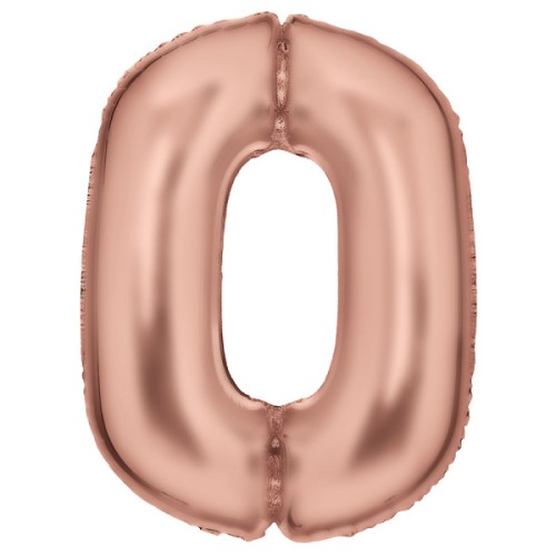 Number Lustre Rose Gold Number 0 Foil Balloon 86 cm