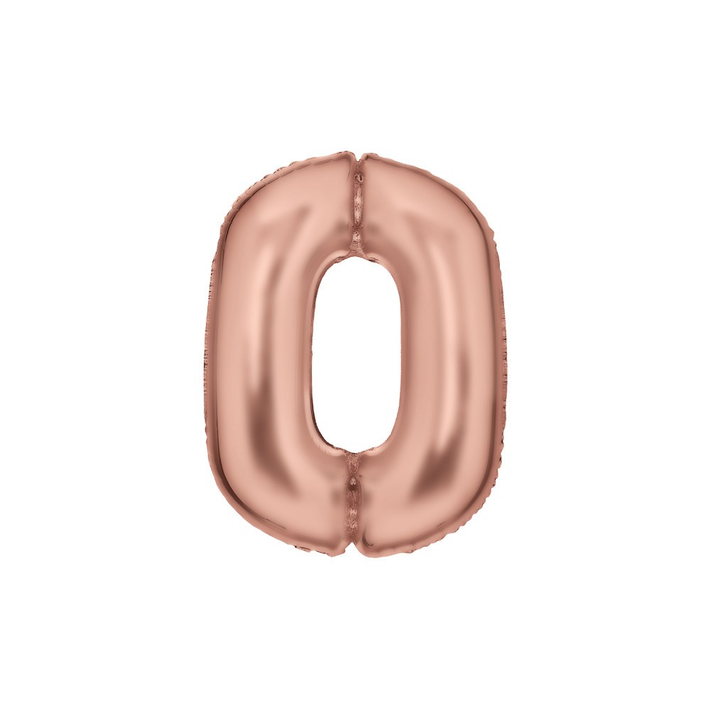 Number Lustre Rose Gold Number 0 Foil Balloon 86 cm