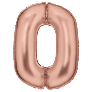 Number Lustre Rose Gold Number 0 Foil Balloon 86 cm