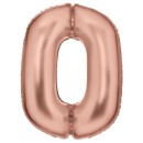 Number Lustre Rose Gold Number 0 Foil Balloon 86 cm