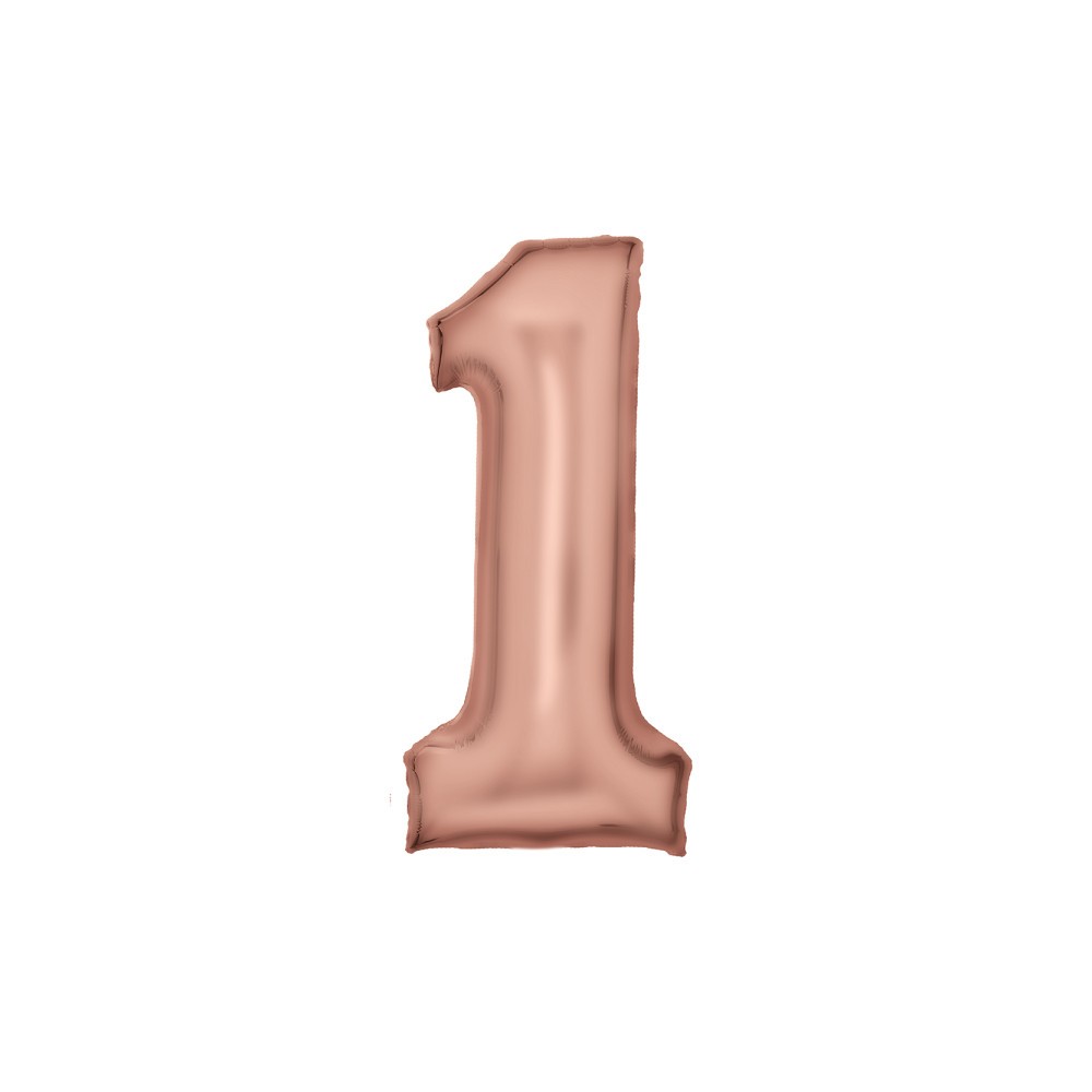 Number Lustre Rose Gold Number 1 Foil Balloon 86 cm