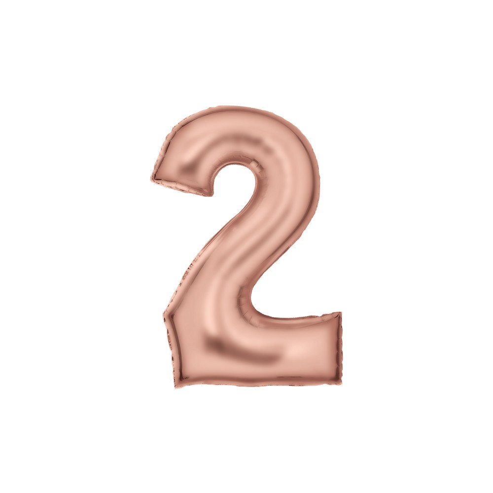 Number Lustre Rose Gold Number 2 Foil Balloon 86 cm