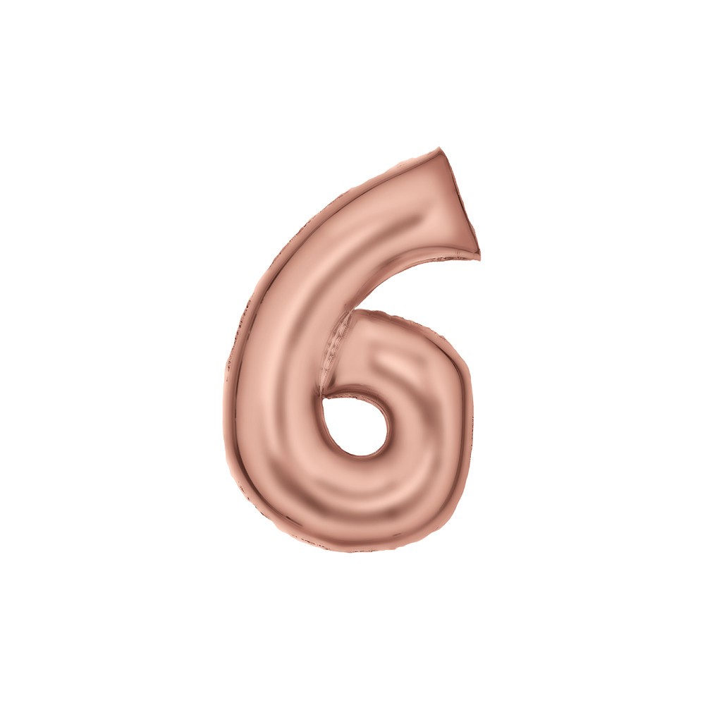 Number Lustre Rose Gold number 6 foil balloon 86 cm