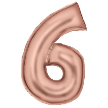 Number Lustre Rose Gold number 6 foil balloon 86 cm