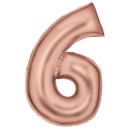 Number Lustre Rose Gold number 6 foil balloon 86 cm