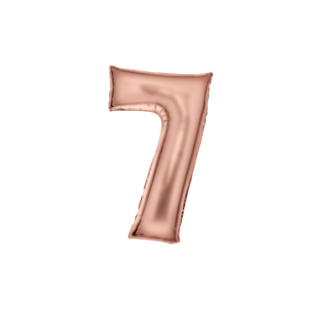 Number Lustre Rose Gold number 7 foil balloon 86 cm
